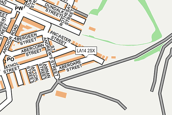 LA14 2SX map - OS OpenMap – Local (Ordnance Survey)