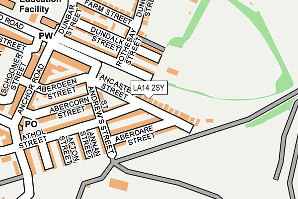 LA14 2SY map - OS OpenMap – Local (Ordnance Survey)