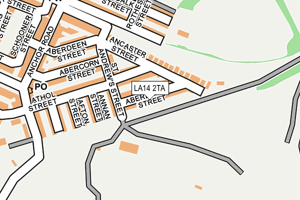 LA14 2TA map - OS OpenMap – Local (Ordnance Survey)