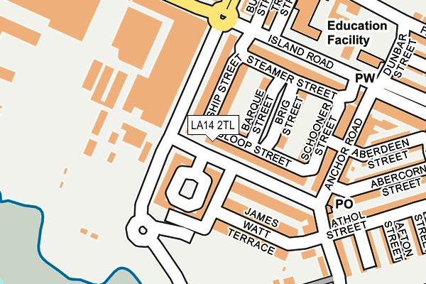 LA14 2TL map - OS OpenMap – Local (Ordnance Survey)