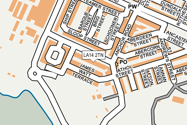 LA14 2TN map - OS OpenMap – Local (Ordnance Survey)