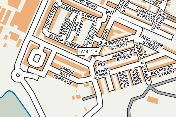 LA14 2TP map - OS OpenMap – Local (Ordnance Survey)