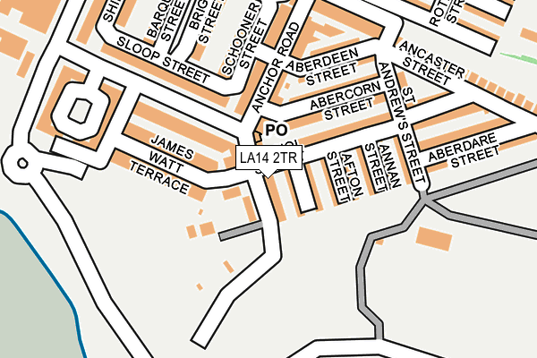 LA14 2TR map - OS OpenMap – Local (Ordnance Survey)