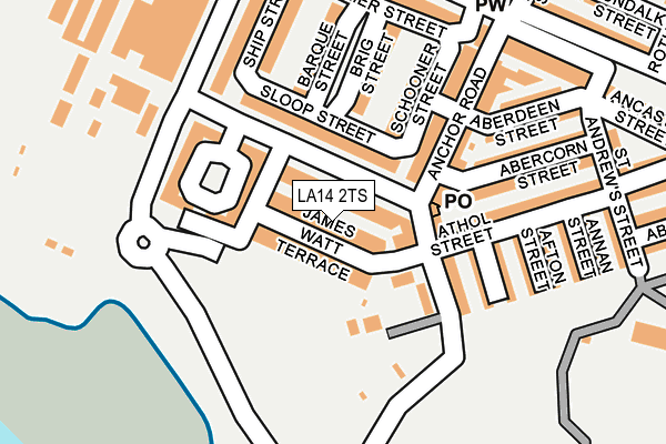 LA14 2TS map - OS OpenMap – Local (Ordnance Survey)