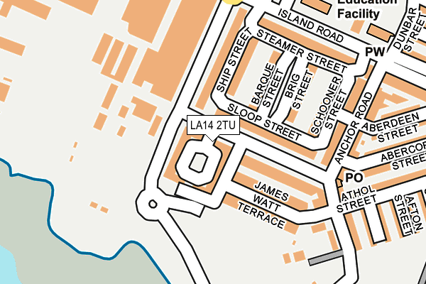 LA14 2TU map - OS OpenMap – Local (Ordnance Survey)