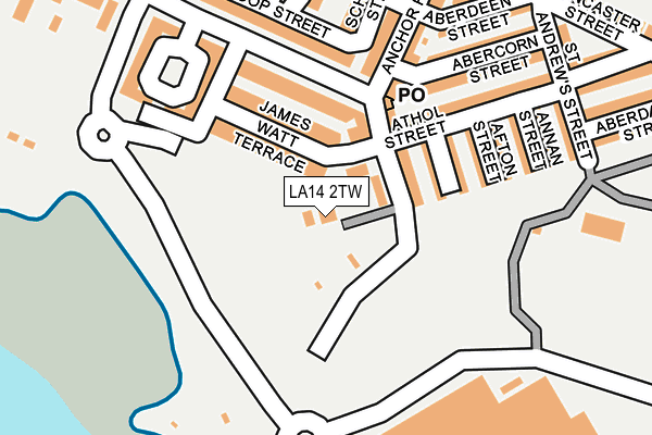 LA14 2TW map - OS OpenMap – Local (Ordnance Survey)