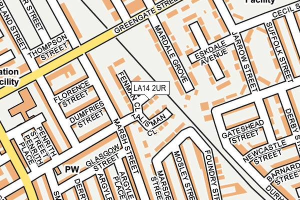 LA14 2UR map - OS OpenMap – Local (Ordnance Survey)