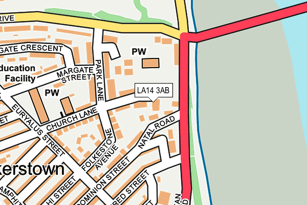 LA14 3AB map - OS OpenMap – Local (Ordnance Survey)