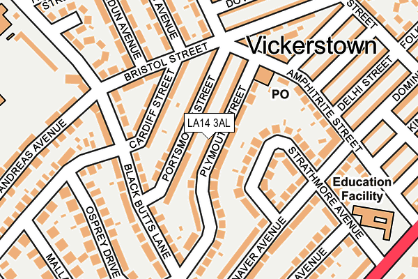 LA14 3AL map - OS OpenMap – Local (Ordnance Survey)