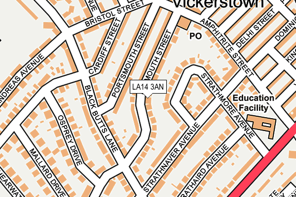 LA14 3AN map - OS OpenMap – Local (Ordnance Survey)