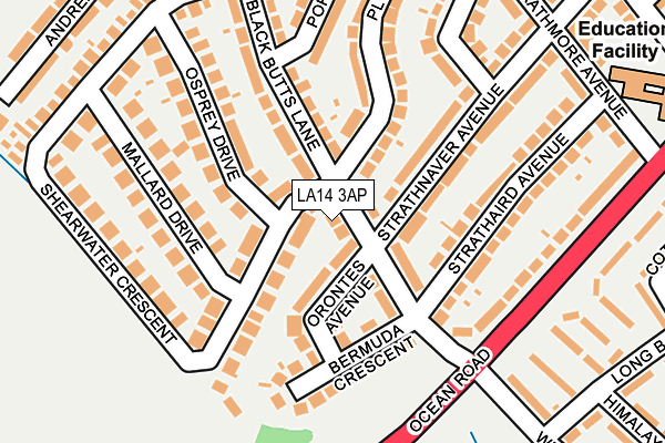 LA14 3AP map - OS OpenMap – Local (Ordnance Survey)