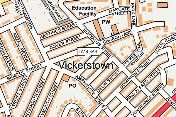 LA14 3AS map - OS OpenMap – Local (Ordnance Survey)