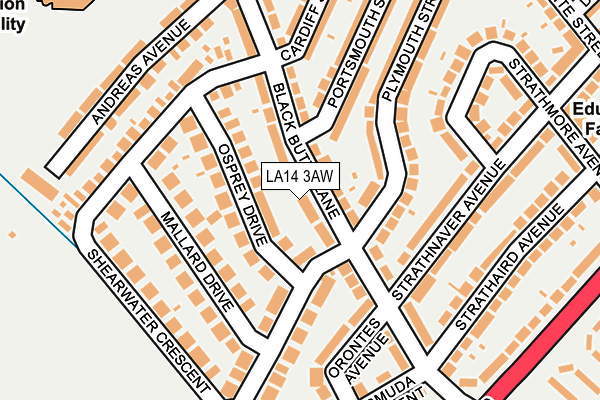 LA14 3AW map - OS OpenMap – Local (Ordnance Survey)