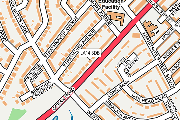 LA14 3DB map - OS OpenMap – Local (Ordnance Survey)
