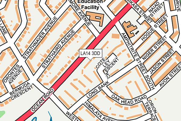 LA14 3DD map - OS OpenMap – Local (Ordnance Survey)