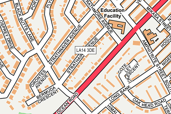 LA14 3DE map - OS OpenMap – Local (Ordnance Survey)