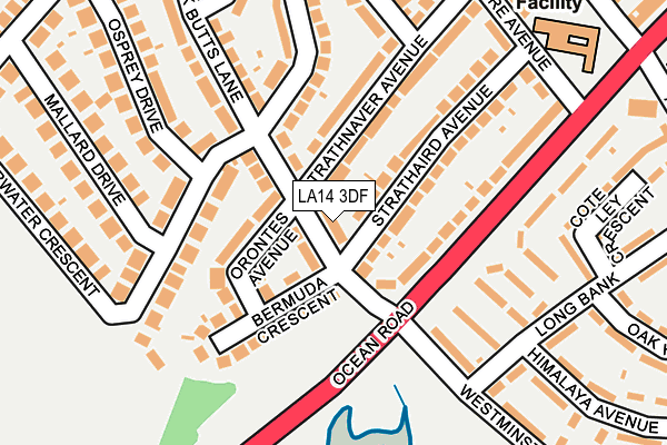 LA14 3DF map - OS OpenMap – Local (Ordnance Survey)