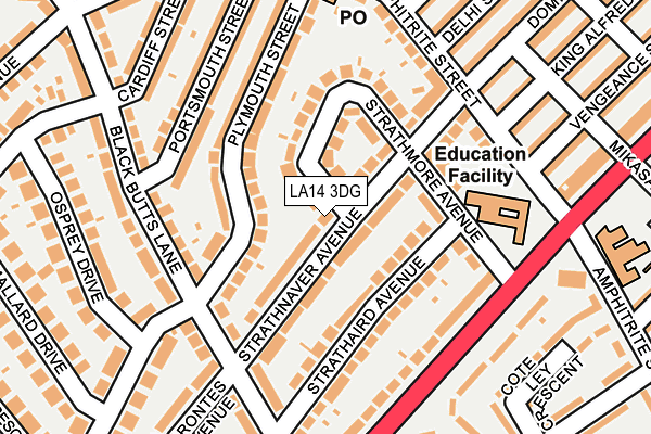 LA14 3DG map - OS OpenMap – Local (Ordnance Survey)
