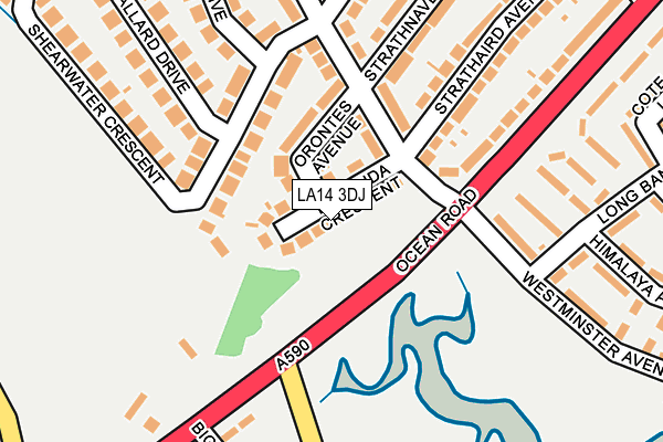 LA14 3DJ map - OS OpenMap – Local (Ordnance Survey)