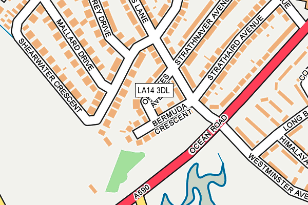 LA14 3DL map - OS OpenMap – Local (Ordnance Survey)