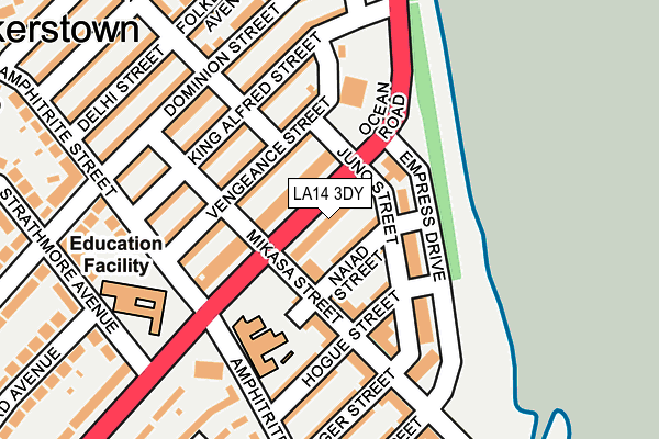 LA14 3DY map - OS OpenMap – Local (Ordnance Survey)