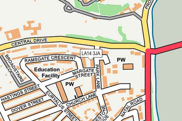 LA14 3JA map - OS OpenMap – Local (Ordnance Survey)
