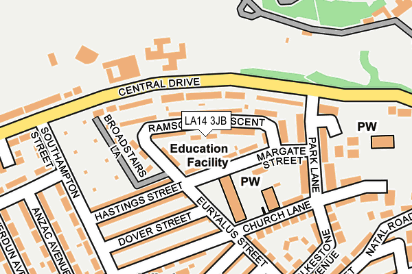 LA14 3JB map - OS OpenMap – Local (Ordnance Survey)