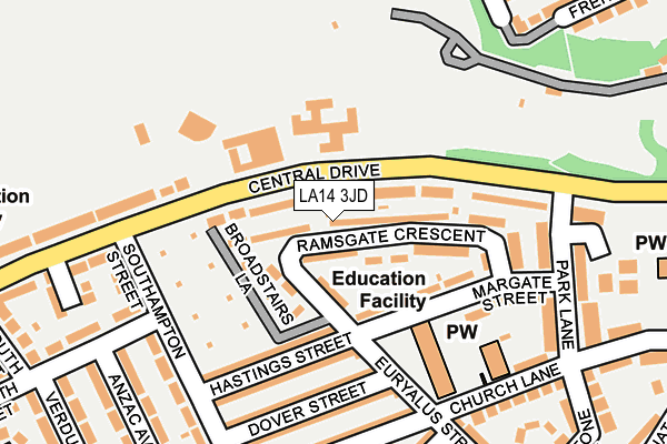LA14 3JD map - OS OpenMap – Local (Ordnance Survey)