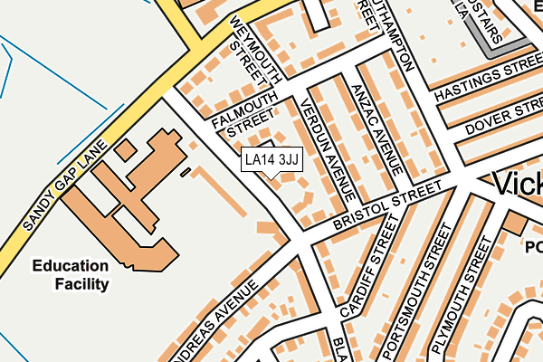 LA14 3JJ map - OS OpenMap – Local (Ordnance Survey)