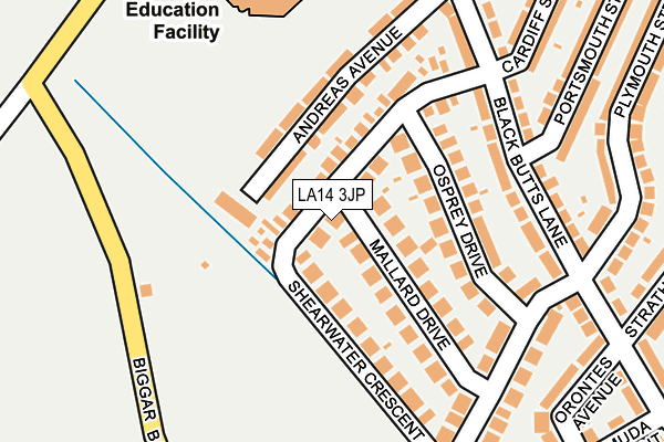 LA14 3JP map - OS OpenMap – Local (Ordnance Survey)