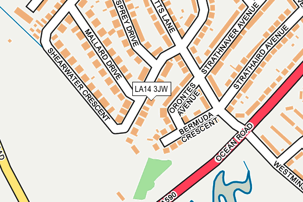 LA14 3JW map - OS OpenMap – Local (Ordnance Survey)