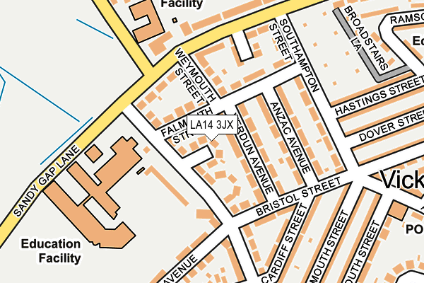 LA14 3JX map - OS OpenMap – Local (Ordnance Survey)