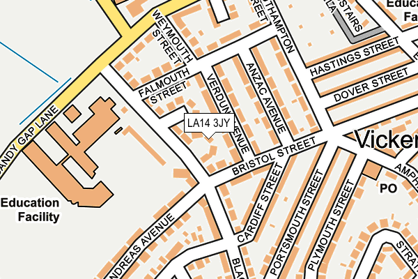 LA14 3JY map - OS OpenMap – Local (Ordnance Survey)