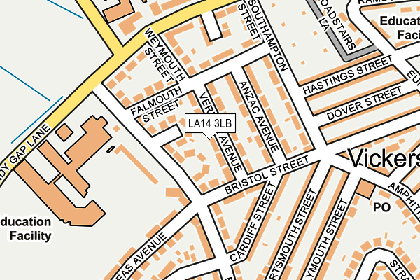 LA14 3LB map - OS OpenMap – Local (Ordnance Survey)