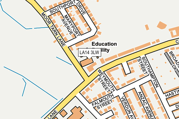 LA14 3LW map - OS OpenMap – Local (Ordnance Survey)