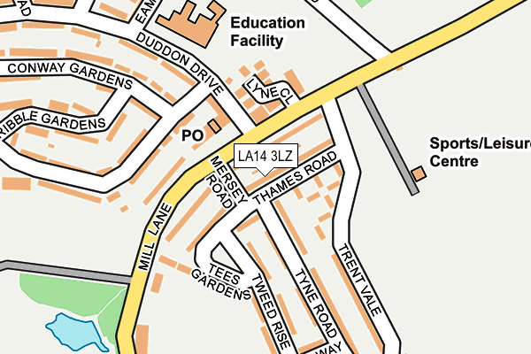 LA14 3LZ map - OS OpenMap – Local (Ordnance Survey)