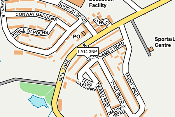 LA14 3NP map - OS OpenMap – Local (Ordnance Survey)