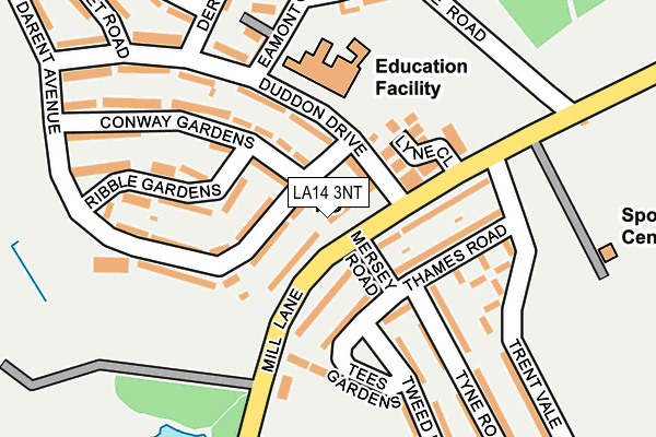 LA14 3NT map - OS OpenMap – Local (Ordnance Survey)