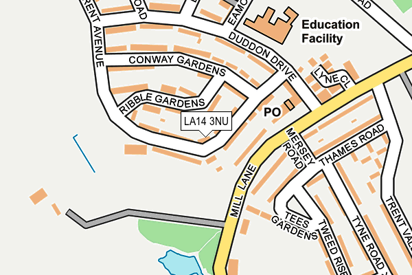 LA14 3NU map - OS OpenMap – Local (Ordnance Survey)