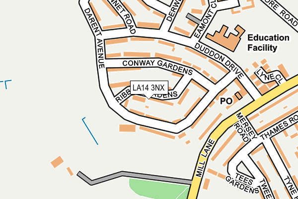 LA14 3NX map - OS OpenMap – Local (Ordnance Survey)