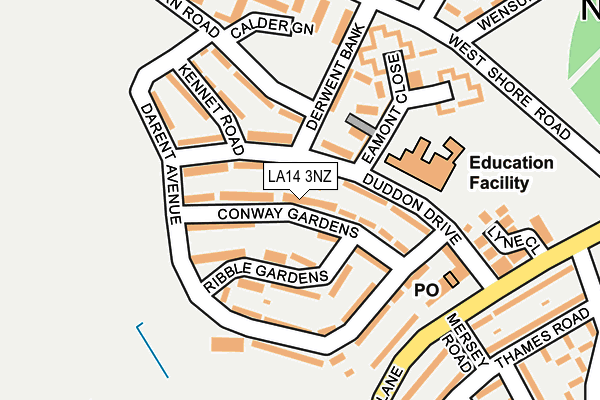 LA14 3NZ map - OS OpenMap – Local (Ordnance Survey)
