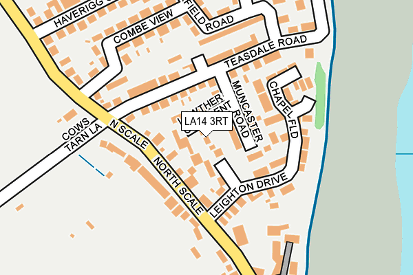 LA14 3RT map - OS OpenMap – Local (Ordnance Survey)