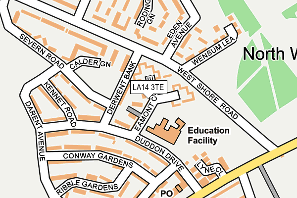 LA14 3TE map - OS OpenMap – Local (Ordnance Survey)