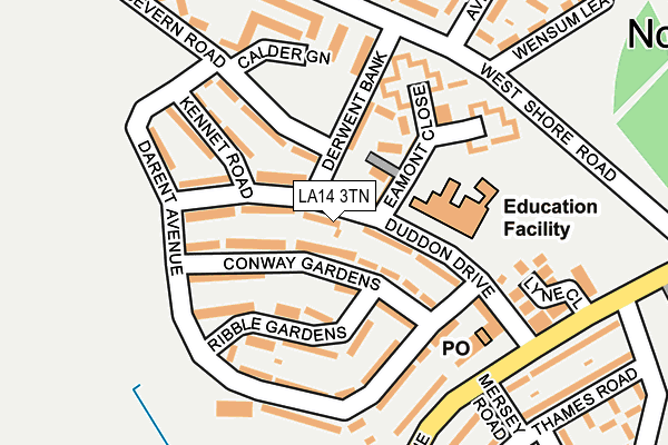 LA14 3TN map - OS OpenMap – Local (Ordnance Survey)
