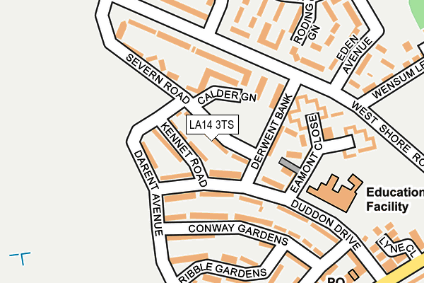 LA14 3TS map - OS OpenMap – Local (Ordnance Survey)