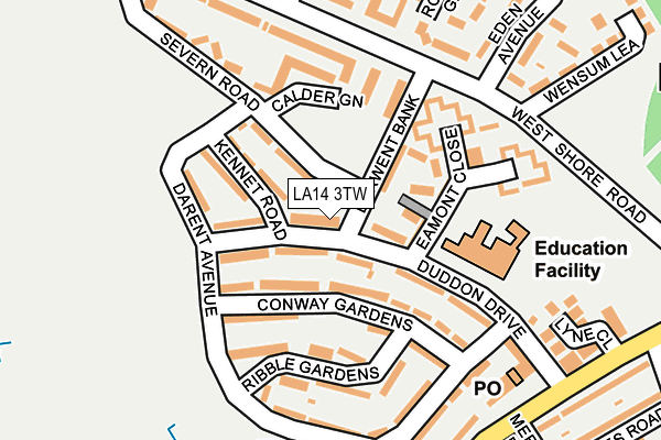 LA14 3TW map - OS OpenMap – Local (Ordnance Survey)