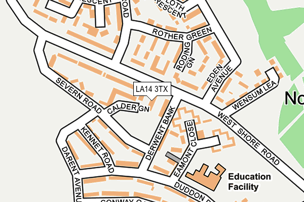LA14 3TX map - OS OpenMap – Local (Ordnance Survey)