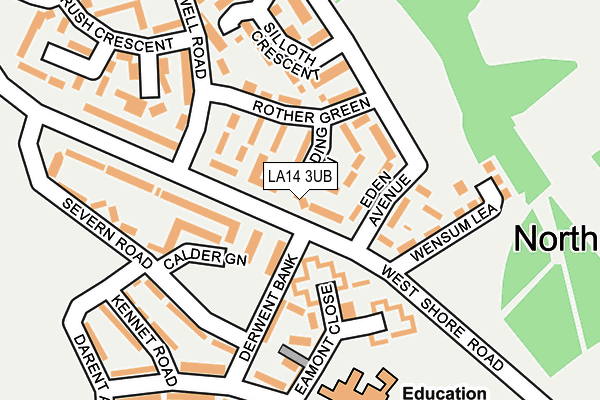 LA14 3UB map - OS OpenMap – Local (Ordnance Survey)