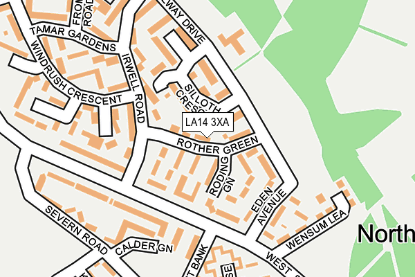 LA14 3XA map - OS OpenMap – Local (Ordnance Survey)