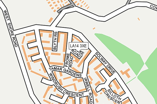 LA14 3XE map - OS OpenMap – Local (Ordnance Survey)